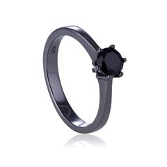 Anel Solitário 6 Garras em Ródio Negro - comprar online