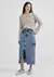 Saia Jeans Midi Cargo Com Fenda Frontal