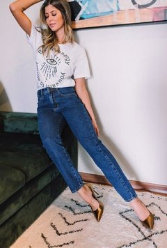 Calça MOM Jeans Escuro - Alcance Jeans