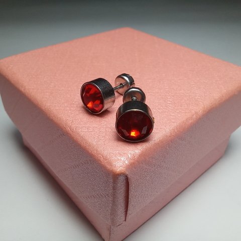 Aros abridores circulares strass rojo acero quirúrgico