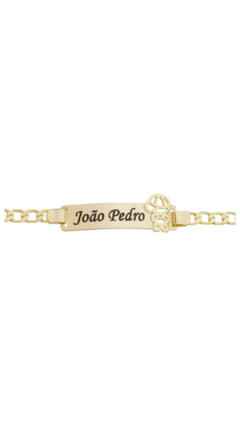 Pulseira Personalizada Infantil Malha com Criança Lisa Banhado em Ouro 18k - comprar online