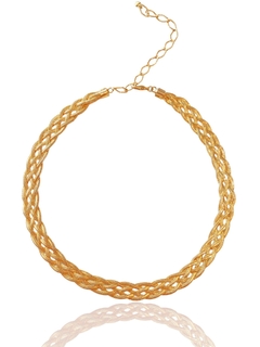 Pulseira Trançada Banhada em Ouro 18k