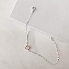 Pulseira Entremeio Quartzo Rosa em Prata 925