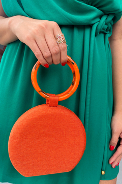 Bolsa Clutch Argolas Laranja