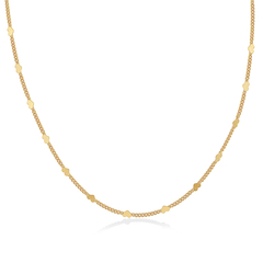 Choker Corações Achatados 35 + 5 cm Banhada em Ouro 18k - comprar online