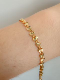 Pulseira Piastrine 16+5cm Banhada em Ouro 18k