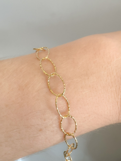 Pulseira Elos Trabalhada Banhada em Ouro 18k - comprar online