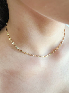 Choker Piastrini 30 + 10 Banhado em Ouro 18k