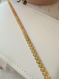 Pulseira Folhas 18+5cm Banhada em Ouro 18k