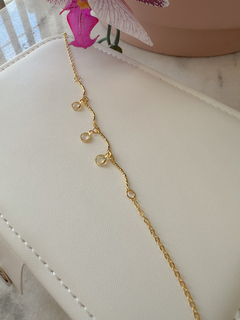 Pulseira Zirconias 18cm Banhada em Ouro 18k