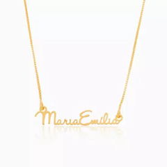 Colar Personalizado Manuscrito Composto Banhado em Ouro 18k