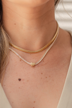 Choker Malha Banhado em Ouro 18k