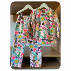 Pijama soft floresta rosa