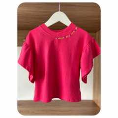 Blusa pink flores