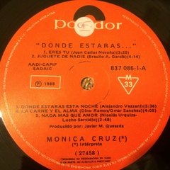 Vinilo Monica Cruz Donde Estaras... Lp Argentina 1988 en internet