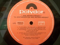 Vinilo Jose Antonio Mendez El Sentimiento De Lp Mexico - BAYIYO RECORDS
