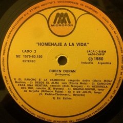 Vinilo Ruben Duran Homenaje A La Vida Lp Argentina 1980 - BAYIYO RECORDS