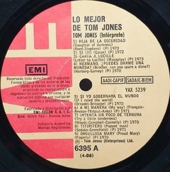 Vinilo Lp Tom Jones Lo Mejor De Tom Jones D 1977 Argentina - BAYIYO RECORDS