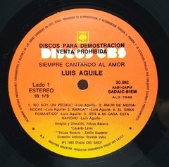 Vinilo Lp - Luis Aguile - Siempre Cantando Al Amor 1985 Arg - BAYIYO RECORDS