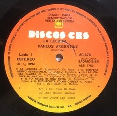 Vinilo Lp - Carlos Argentino - La Lechita... 1985 Argentina - BAYIYO RECORDS