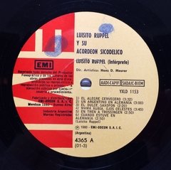 Vinilo Luisito Ruppel Y Su Acordeon Sicodelico Lp 1980 Argen - BAYIYO RECORDS