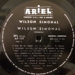 Vinilo Wilson Simonal Wilson Simonal Lp Argentina 1965 - BAYIYO RECORDS