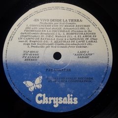 Vinilo Pat Benatar En Vivo Desde La Tierra Lp Argentina 1983 - BAYIYO RECORDS