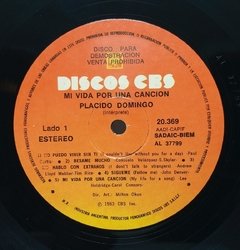 Vinilo Lp - Placido Domingo - Mi Vida Por Una Canción 1983 - BAYIYO RECORDS