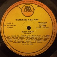 Vinilo Ruben Duran Homenaje A La Vida Lp Argentina 1980 en internet