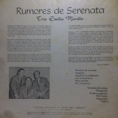 Vinilo Trio Emilio Murillo Rumores De Serenata Lp Colombia - comprar online