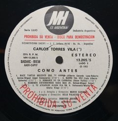 Vinilo Lp - Carlos Torres Vila - Como Antes 1983 Argentina - tienda online