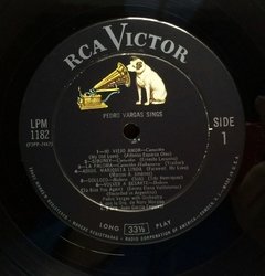Vinilo Pedro Vargas Sings Lp Usa 1956 - BAYIYO RECORDS