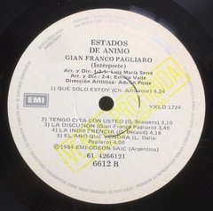 Vinilo Lp - Gian Franco Pagliaro - Estados De Animo 1984 Arg - tienda online