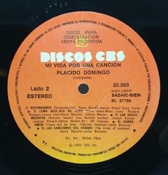 Vinilo Lp - Placido Domingo - Mi Vida Por Una Canción 1983 - tienda online