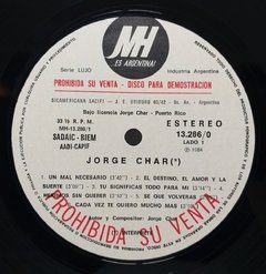 Vinilo Lp - Jorge Char - Jorge Char 1984 Argentina - BAYIYO RECORDS