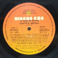 Vinilo Lp - Cuarteto Imperial - 20 Años De Exitos 1984 Arg - BAYIYO RECORDS