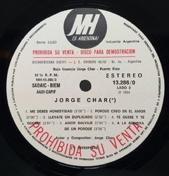 Vinilo Lp - Jorge Char - Jorge Char 1984 Argentina - tienda online