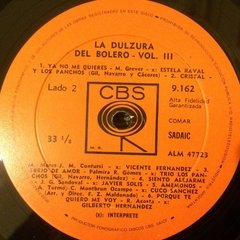 Vinilo La Dulzura Del Bolero Vol. Iii Lp Argentina Cbs - BAYIYO RECORDS