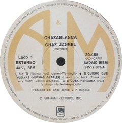 Vinilo Lp - Chaz Jankel - Chazablanca 1983 Argentina