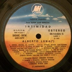 Vinilo Alberto Luna Intimidad Lp Argentina 1982 Con Insert - tienda online