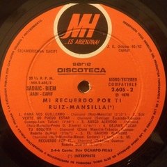 Vinilo Ruiz Mansilla Mi Recuerdo Por Ti Lp Argentina 1978 - BAYIYO RECORDS