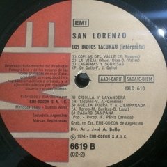 Vinilo Los Indios Tacunau San Lorenzo Lp 1974 Argentina - BAYIYO RECORDS