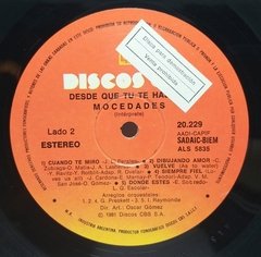Vinilo Lp - Mocedades - Desde Que Te Has Ido 1981 Argentina - tienda online