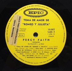 Lp Percy Faith Y Su Orquesta Tema De Amor De Romeo Y Julieta - BAYIYO RECORDS
