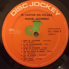 Vinilo Miguel Gutierrez El Cantor Del Pucara Lp Argentina - BAYIYO RECORDS