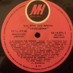 Vinilo Varios Criollisima Lp Compilado Argentina 1974 - BAYIYO RECORDS