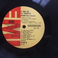 Vinilo Lp - Ricardo Pald - A Que No Le Cuentas 1980 Arg - BAYIYO RECORDS