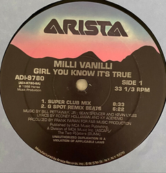 Vinilo Maxi Milli Vanilli - Girl You Know It's True 1988 Us en internet