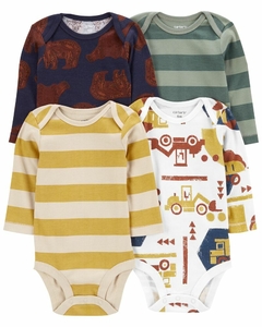 Kit de body manga longa 4 peças Carters