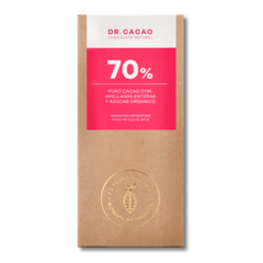 Chocolate 70% Puro Cacao variedad con Azúcar Orgánico dr cacao (80g)